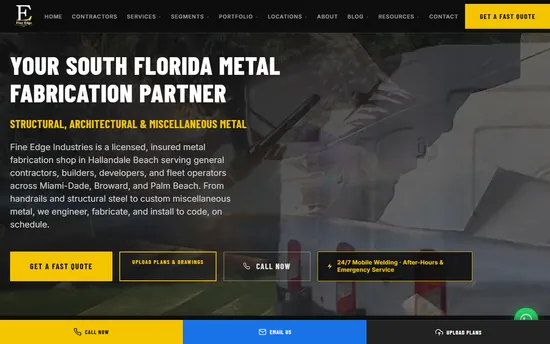 Fine Edge Command website after rebuild, faster and mobile-ready