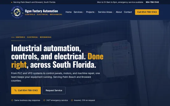 Ogun Industrial website after redesign
